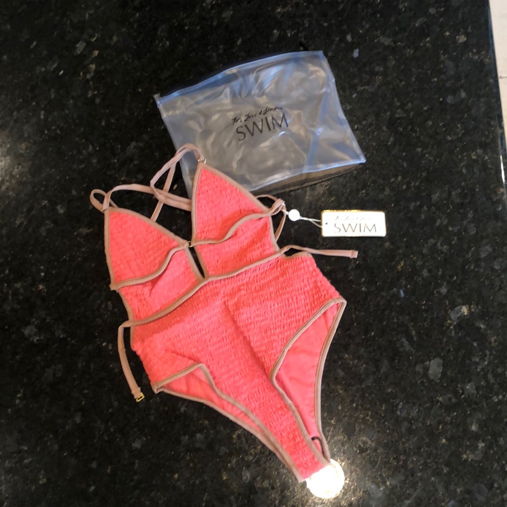 For Love and Lemons Coral One Piece Swimsuit